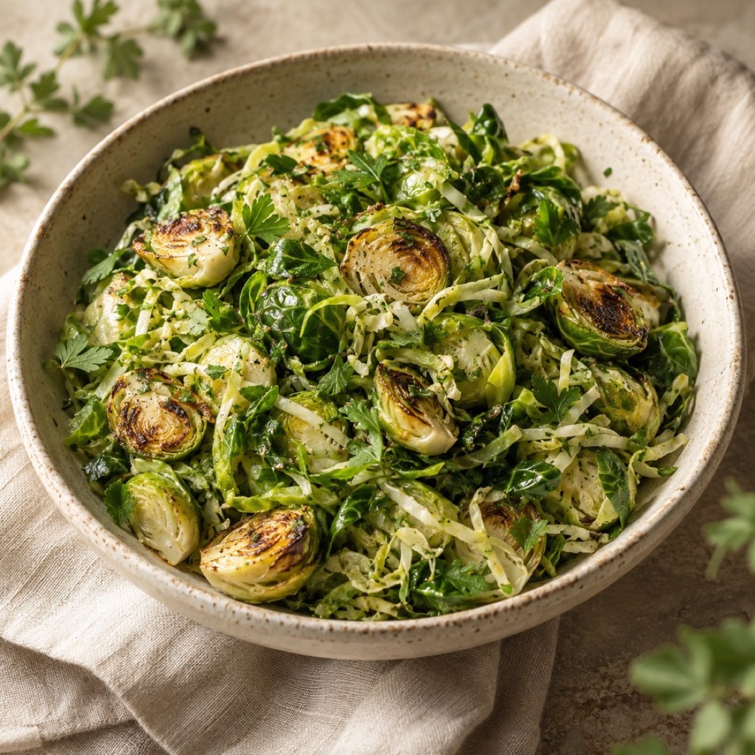 Representative brussels sprout salad
